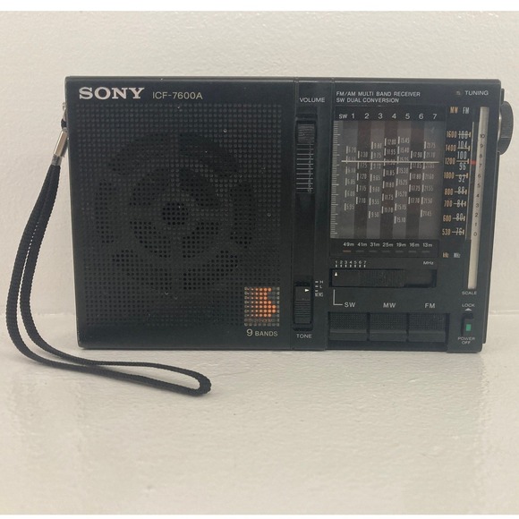 Sony Other - VTG 80s Sony ICF-7600A FM MW SW 9-Band Portable World Receiver Radio Black WORKS